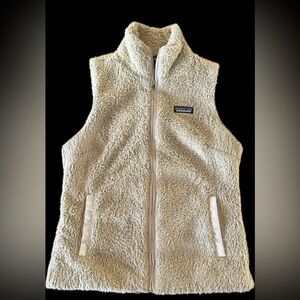 Patagonia Los Gatos Sherpa Fleece Vest Womens Medium Khaki